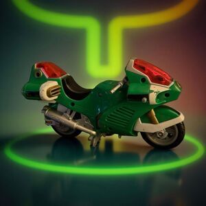 Vintage 1999 Green Power Rangers Lightspeed Rescue Motorcycle A40